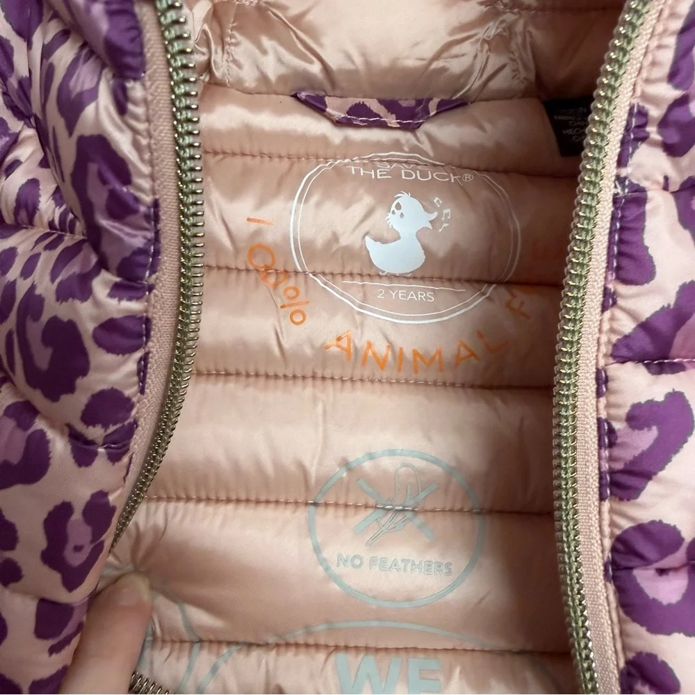 New! Save the Duck purple leopard puffer